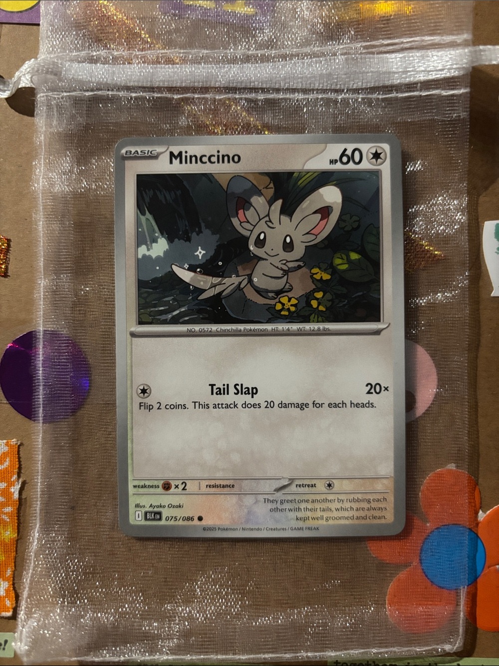 Minccino Trading Card – Gray